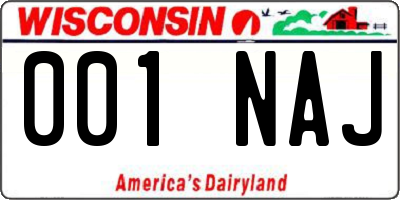 WI license plate 001NAJ
