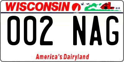 WI license plate 002NAG