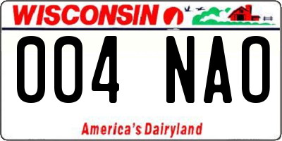 WI license plate 004NAO