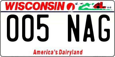 WI license plate 005NAG