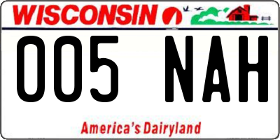 WI license plate 005NAH