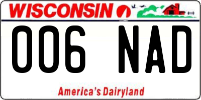 WI license plate 006NAD