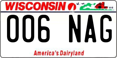 WI license plate 006NAG