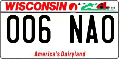 WI license plate 006NAO