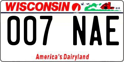 WI license plate 007NAE
