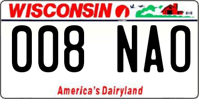 WI license plate 008NAO