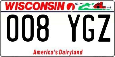 WI license plate 008YGZ