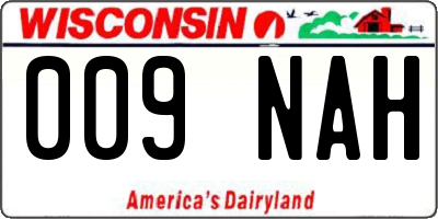 WI license plate 009NAH