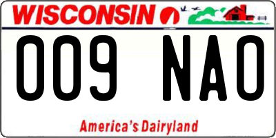 WI license plate 009NAO