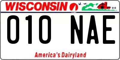 WI license plate 010NAE
