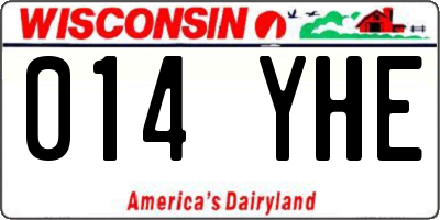 WI license plate 014YHE