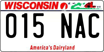 WI license plate 015NAC