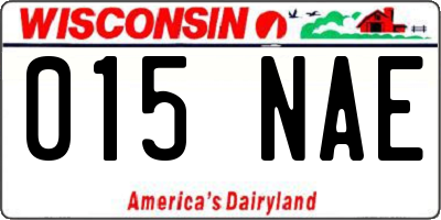 WI license plate 015NAE