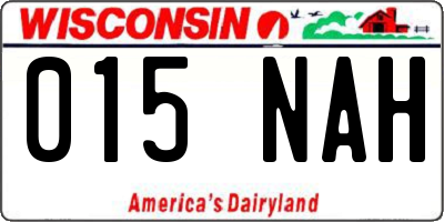WI license plate 015NAH