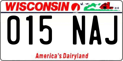 WI license plate 015NAJ