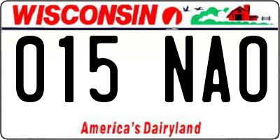 WI license plate 015NAO