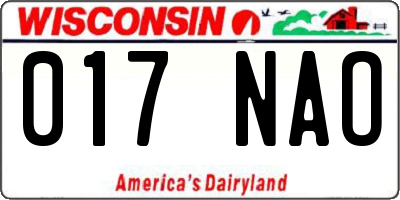 WI license plate 017NAO