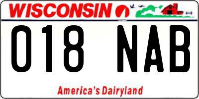 WI license plate 018NAB