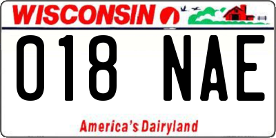 WI license plate 018NAE
