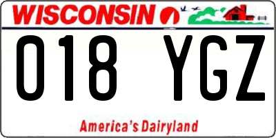 WI license plate 018YGZ