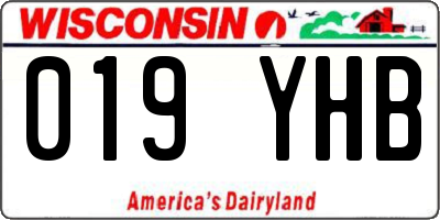 WI license plate 019YHB