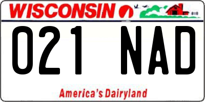 WI license plate 021NAD