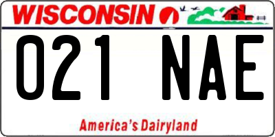 WI license plate 021NAE