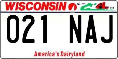 WI license plate 021NAJ