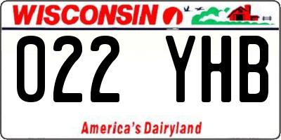WI license plate 022YHB