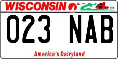 WI license plate 023NAB