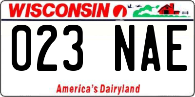 WI license plate 023NAE