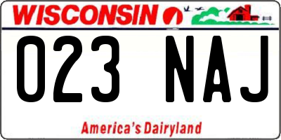 WI license plate 023NAJ
