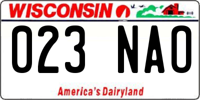 WI license plate 023NAO