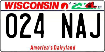 WI license plate 024NAJ