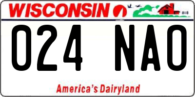 WI license plate 024NAO