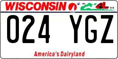 WI license plate 024YGZ