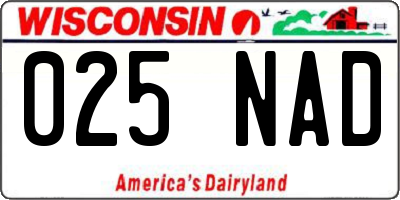WI license plate 025NAD