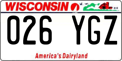 WI license plate 026YGZ