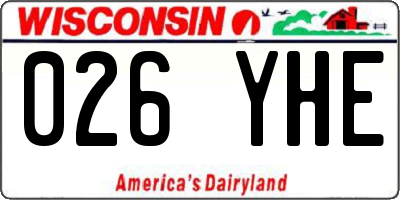 WI license plate 026YHE