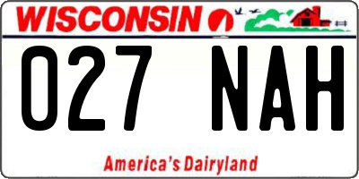 WI license plate 027NAH