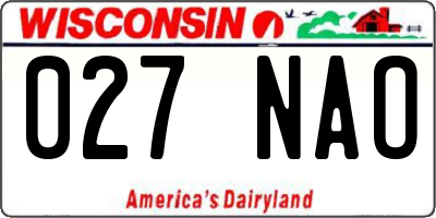 WI license plate 027NAO