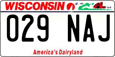 WI license plate 029NAJ