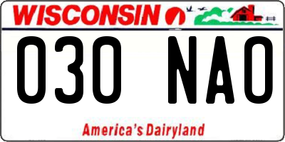WI license plate 030NAO
