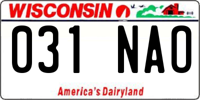 WI license plate 031NAO