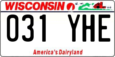 WI license plate 031YHE