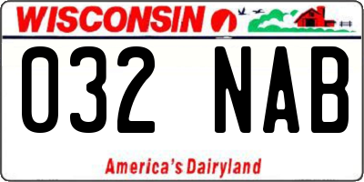 WI license plate 032NAB