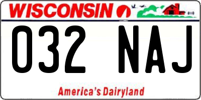 WI license plate 032NAJ