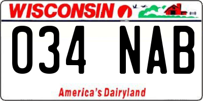 WI license plate 034NAB