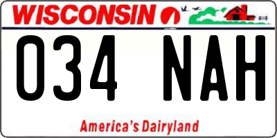 WI license plate 034NAH