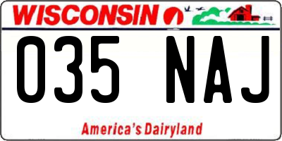 WI license plate 035NAJ